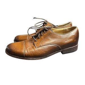 Frye Men's Harvey Cap Toe Cognac Soft Vintage Leather Oxford Size 8